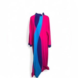 80s Vanity Fair Pink and Blue House Coat